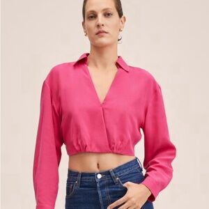 NWOT - LYOCELL CROPPED SHIRT